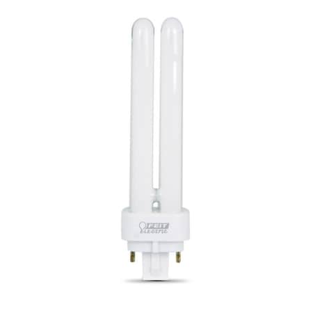 Feit Electric Fluorescent Bulb, 13 W, PL Lamp, G24Q1 Lamp Base, 850 Lumens Lumens, 2700 K Color Temp PLD13E
