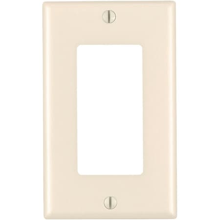 Leviton Mid-Way 1-Gang Smooth Plastic Rocker Decorator Wall Plate Light Almond 015-80601-00T