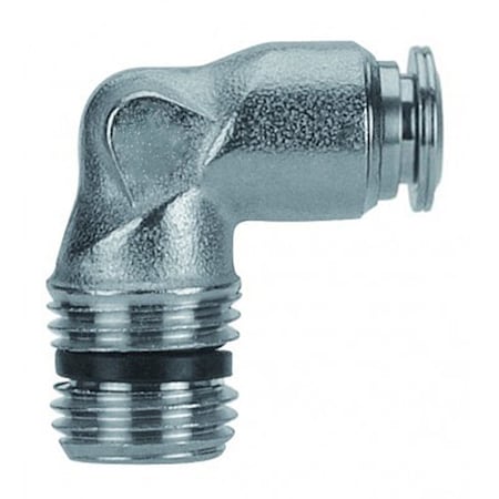 Usa Industrials Push to Connect Tube Fitting, Nickel Plated Brass w/ Metal Release Ring, Male Elbow, 4mm Tube OD x ZUSA-TF-PTC-NPBR-664