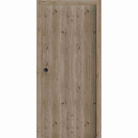 Sartodoors Sliding Pocket Door 36 x 80 inches, BASIC 3001 Caramel Oak, Kit Rail Hardware, Solid Wood Interio BASIC3001PD-NATUR-36