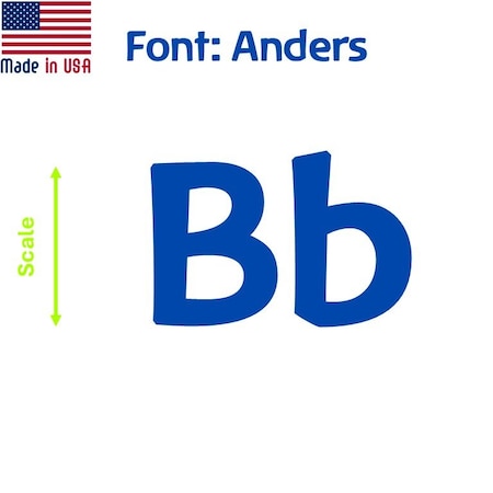 Aacc Self-Adhesive Vinyl Letter: b, Scale: 18 in. Color: Blue Font: Anders by, 12PK AACC-Anders-lb-Blue-I18x12