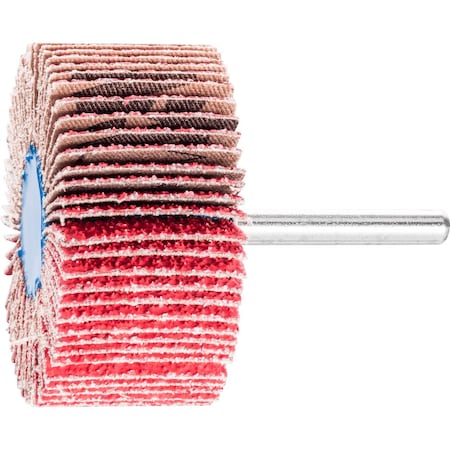 Pferd 2-1/2'' x 1'' Mounted Flap Wheel - 1/4'' Shank - Ceramic oxide - 40 Grit 45434