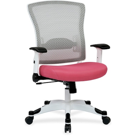Office Star Managerial Chair Desk Chair, Adjustable Arms, 18-3/4" to 23" Height, Fabric, Pink 317W-W1C1F2W-261