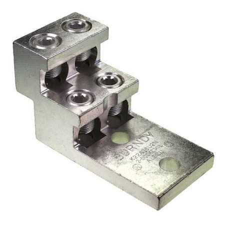Burndy AL Universal Terminal, 2-Hole, 1/2 in Stud, 1-3/4 in NEMA Spacing K22A36U2N