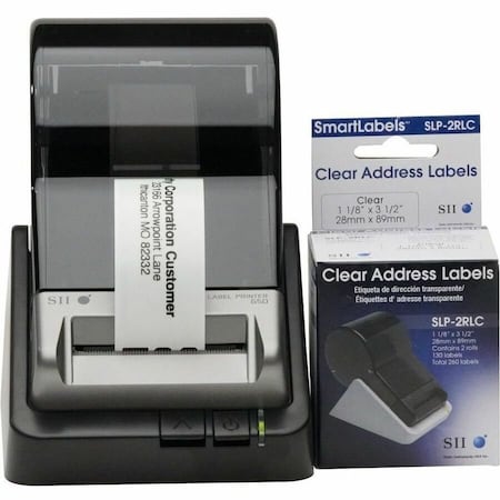 Seiko Instruments Seiko Self-Adhesive Address Labels, 1-1/8 x 3-1/2, Clear, 260/Box SLP2RLC
