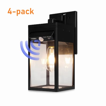 Techko Solar Edison Bulb Wall Light Sconce with Motion Sensor , 4PK STL-2501-1 (4-pack)