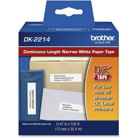 Brother Continuous Label Stock, White, Matte DK2214