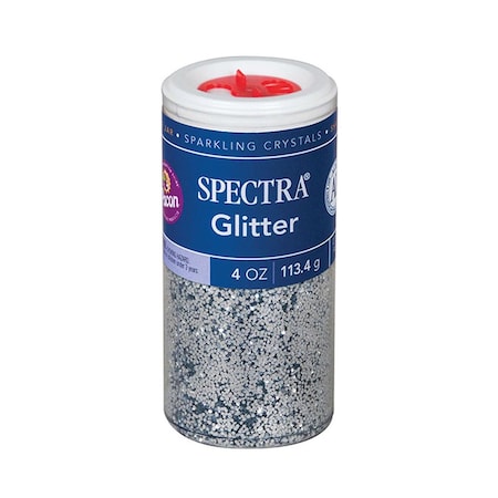 Pacon 4 oz Spectra Glitter, Silver - 6 Each PAC91610-6