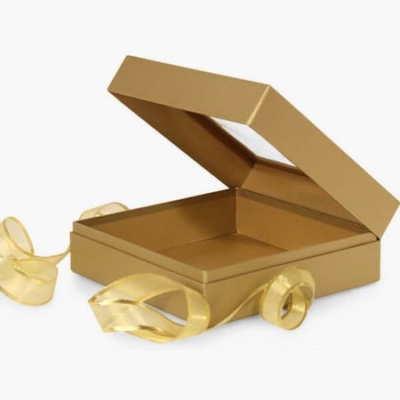 Nashville Wraps Metallic Gold Ribbon Window Box, X-Large 7.75x7.75x3, 12PK BFB6GO