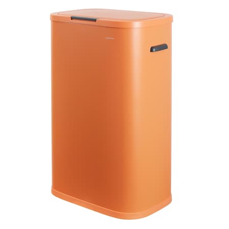 Happimess Tammi Kitchen 14.5-Gallon Slim Metal Push Button Trash Can, Carrot Cake HPM1017K