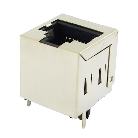 Attend RJ45JackShieldedType1x1, VerticalDIPType, 5u, w/oLED, w/ EMITab, 210A-11C0A-RA10