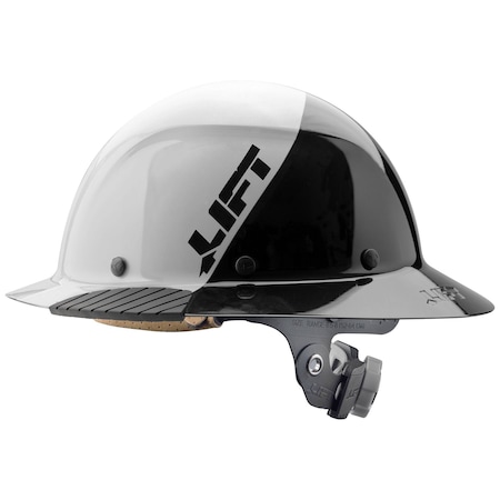 Lift Safety DAX Fiber Resin Full Brim Hard Hat (50/50 White Black) - ANSI-G, TYPE 1 HDF50-23WG