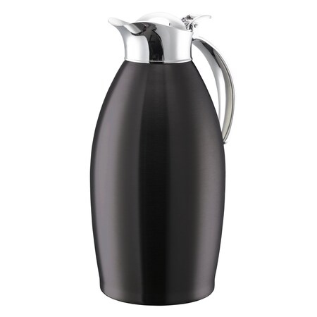 Service Ideas Nicollet Series 1.5-Liter Stainless Vacuum Insulated Carafe with Flip-Top Lid in Black Onyx NIC15BSBX
