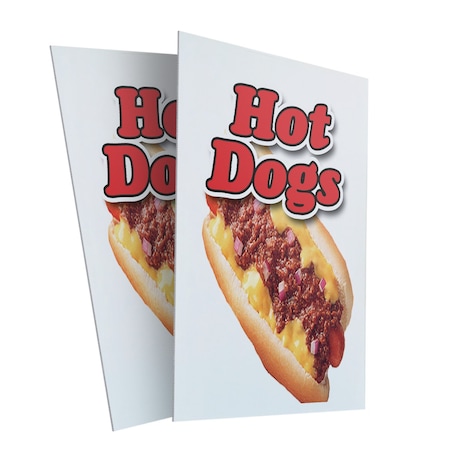 Signmission Hot Dogs, Plastic Signs Only 24 Inch x 36 Inch, Corrugated Plastic, 2PK CSB-2436-2PACK-Hot Dogs