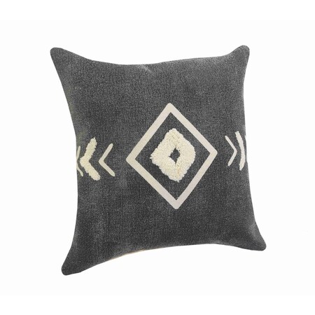 Homeroots Set of Two 20" Black And White Geometric Cotton Throw Pillows with Texture, 2PK 588364