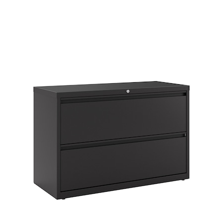 Hirsh 42" W 2 Drawer Lateral File Cabinet, Black, A4/Legal/Letter 17457