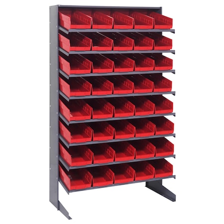 Quantum Storage Systems SINGLE SIDED PICK RACK W/40 RED BINS QPRS-104RD