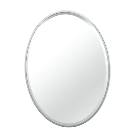 Gatco Flush Mount EZ Hanging 33" Framed Oval Mirror, Chrome 1821