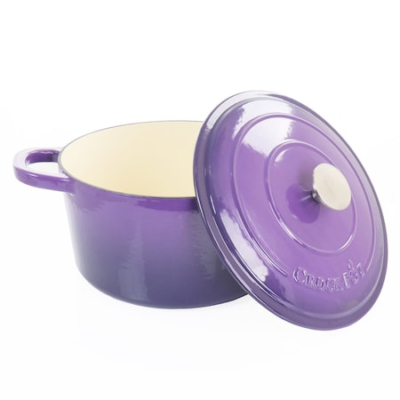Crock-Pot Artisan 2 Piece 7 Quart Enameled Cast Iron Dutch Oven with Lid in Lavender 128606.02