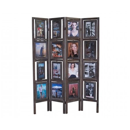 Proman Products Oscar II Picture Folding Screen- Torched Brown FS16773