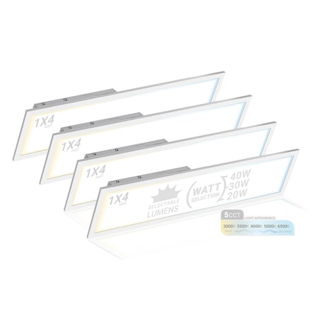 Nuwatt 1x4 LED Drop Ceiling Lights Backlit Flat Panel, 5000K Daylight, 4400LM, 4PK NW-BL-1X4-40W-50K-4P