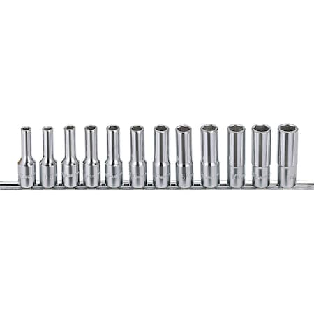 Genius Tools 12PC 1/2inDr. Metric Deep Hand Socket Set GD-412M