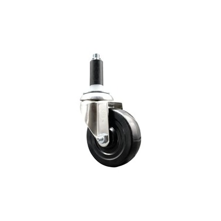 Service Caster 4 Inch 316SS Soft Rubber Wheel Swivel 1-1/8 Inch Expanding Stem Caster SCC SCC-SS316EX20S414-SRS-118