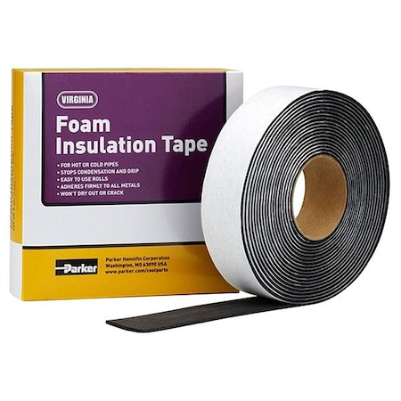 Virginia Foam Tape, Black, 10 yd L, 2 in W K501 FOAM INSULATION TAPE 2"