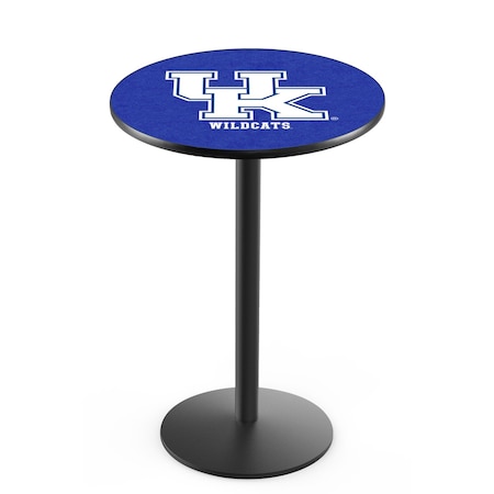 Holland Bar Stool Co 42" Blk Wrinkle Kentucky "UK" Pub Table, 36" dia. Top L214B4236UKY-UK