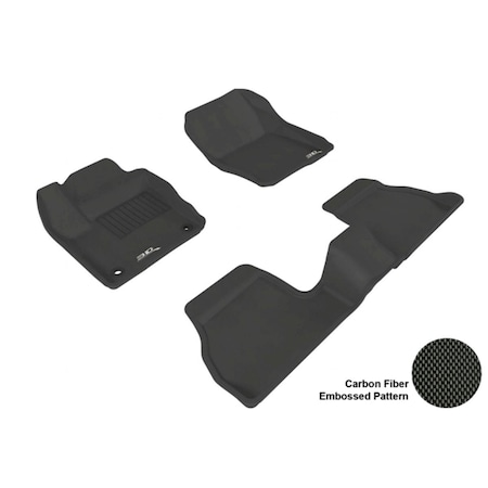 3D Maxpider FORD FOCUS 20122014 KAGU BLACK R1 R2 2 EYELETS Floor Mat L1FR02901509