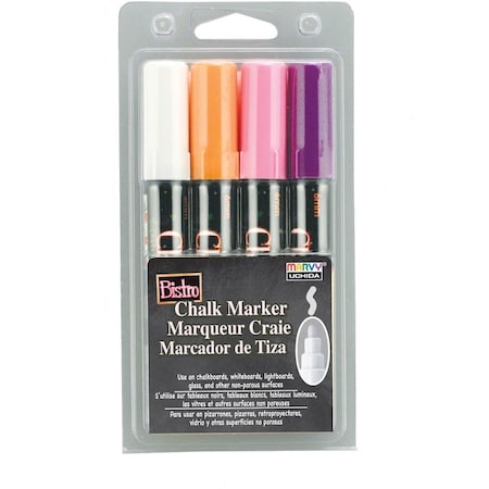 Marvy Uchida Broad Tip Chalk Markers, Set 4D, 4 Colors Per Pack, 8PK 4804B