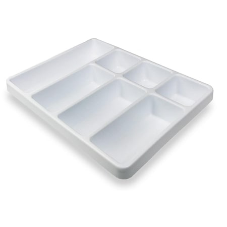 Trippnt 7 Compartment Drawer Organizer, White - Small 50056