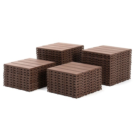 Edendirect 1 ft. x 1 ft. Quick Deck Composite Interlocking Deck Tile in Brown-6 44 sq. ft. per Box ED-W206P151693