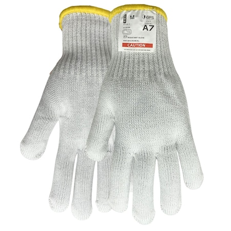 Golden Protective Services C9, 10 Gauge Cut Resistant White Glove, ANSI Cut Level 7, Anti-Microbial, Size Large 10-2214L