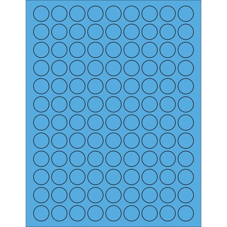 Tape Logic 3/4in Fluorescent Blue Circle Laser Labels, 10800PK LL190BB
