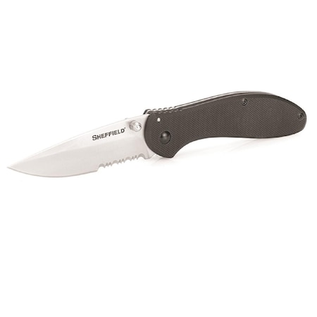 Sheffield 3 in. Berda Assisted Folder G-10 Handle Combo - Black 4016687