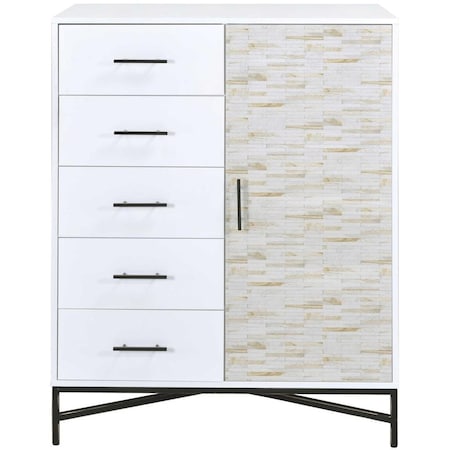 Homeroots 40" X 22" X 52" White Weathered Wood Pattern Wardrobe 319113