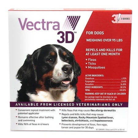 Ceva Animal Health Vectra 3D for Dogs Over 95 Pounds, Red Label, 36PK 061449