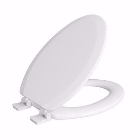 Jones Stephens White Premium Molded Wood Toilet Seat, Closed Front with Cover, QuicKlean, Elongated, 3PK C3B4E300AM