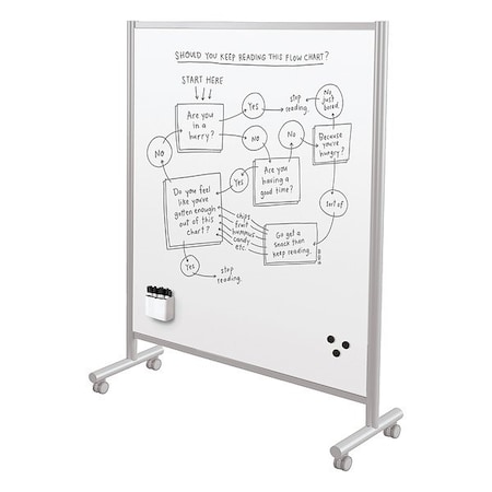 Mooreco Dry Erase White Board, 72" H, 50" W, Steel 59094
