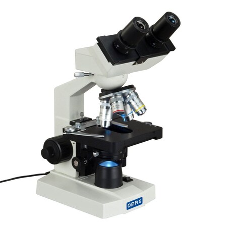 Amscope OMAX M82E Lab LED Biological Binocular Compound Microscope 40X-2500X and Double Layer Mechanical St M82EZ