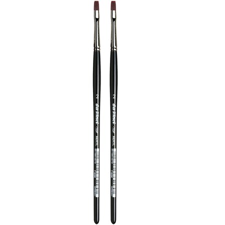Da Vinci TOP-ACRYL Bright Red-Brown Brush, Synthetic, Acrylic & Oil, Flat, Series 7185K, Size 2, 2PK VA-7185K_2