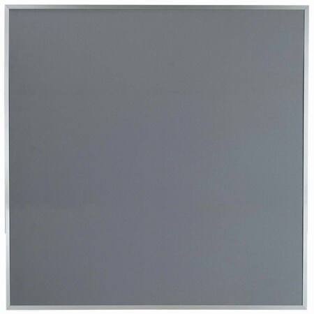 Aarco Designer ''Grey Mix'' Fabric Bulletin Board w/ a Clear Satin Anodized Aluminum Frame, 48''Hx48''W DF4848012