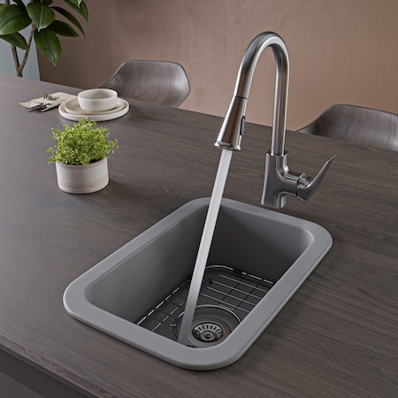 Alfi Brand Rectangle Fireclay Undermount or Drop In Prep Sink w Grid included ABF1319UD-GM