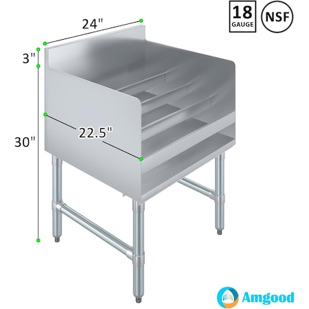 Amgood 22.5 in. x 24 in Stainless Steel Four-Tier Liquor Display Rack AMG LDR-2224-Z