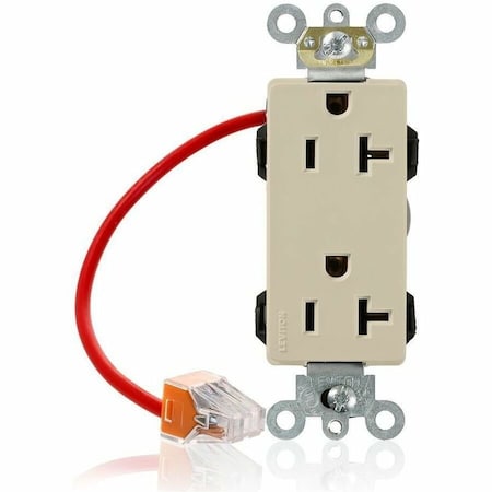 Leviton Straight Blade Receptacle, 5-20R, 20 A, 125V AC, Flush Mount, Self-Grounded M1636-SCI