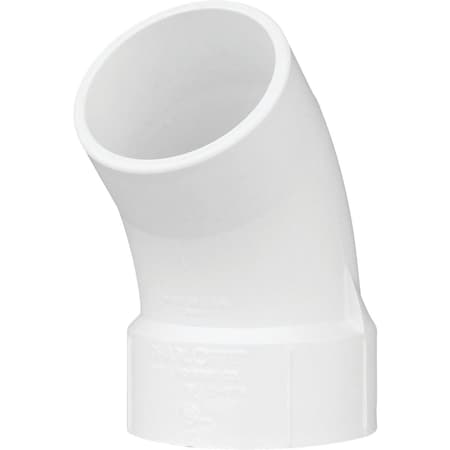 Charlotte Pipe And Foundry 3'' Schedule 40 45 Deg. DWV PVC Street Elbow, 1/8 Bend PVC 00323 1200HA