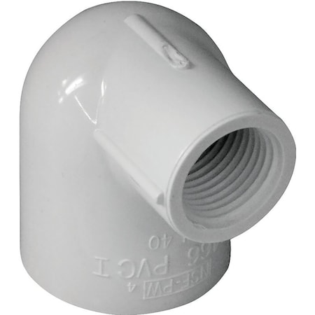 Lasco Pipe Elbow, 1 x 12 in, Slip x FPT, 90 deg Angle, PVC, White, SCH 40 Schedule 407130BC