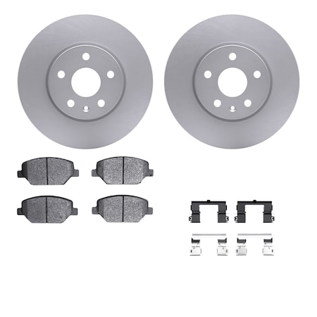 Dynamic Friction Co DFC GEOSPEC Coated Rotors with 5000 Brake Pads - Ceramic and Hardware 4512-46151