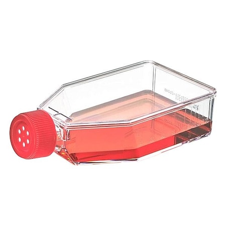 Zoro Select Plastic Flasks, Colorless, PK100 TC-FLSK-75-V